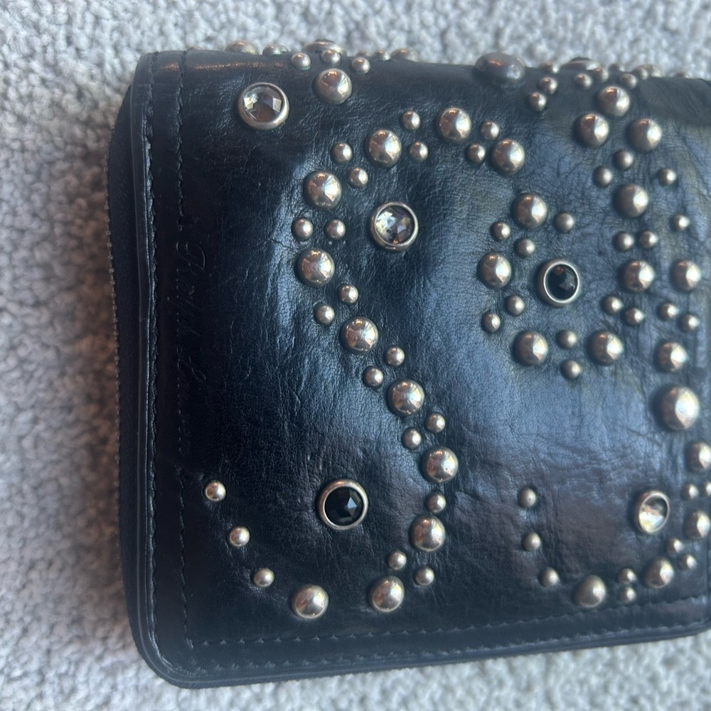 Ralph Lauren Black Studded Leather Wallet - Picture 6 of 7